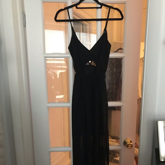 Black Sheer Maxi Dress - Picture 1 of 2